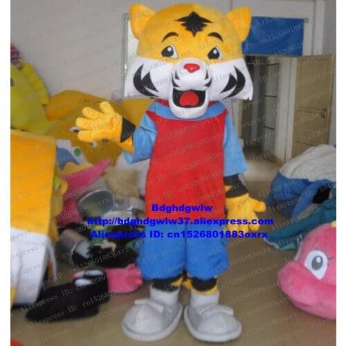 Yellow Tiger Tigerkin Tigress Mascot Costume Adult Cartoon Character Outfit Suit Commercial Promotion Popular Campaign zx2392