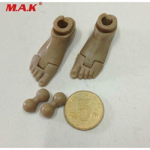 1/6 Soldier Figure Accessory Bare Feet+Connector for 12'' Action Figure Body Toys