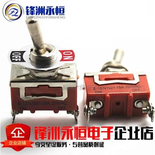 1pcs AC 250V 15A 2 Pin DPDT On/Off 2 Position Mini Toggle Switch E-TEN1021 Orange
