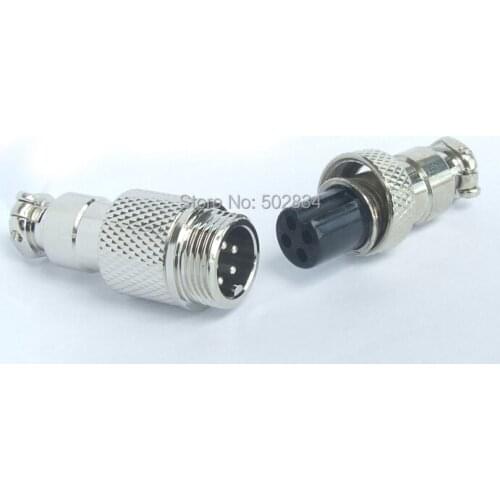 10set (20pcs) GX12 4-pin Aviation Plug 12mm Male / Female Air Panel Chassis Metal Socket Connector