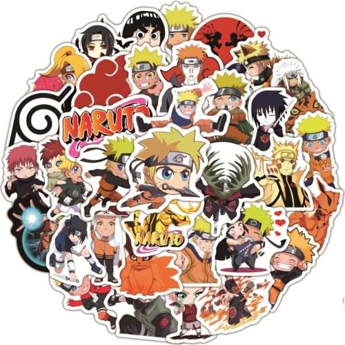 100 Pcs Kawaii Naruto Shippden Sticker Uchiha Sasuke Haruno Sakura Waterproof Stickers Anime Pack Laptop Bike Luggage Kids Toys
