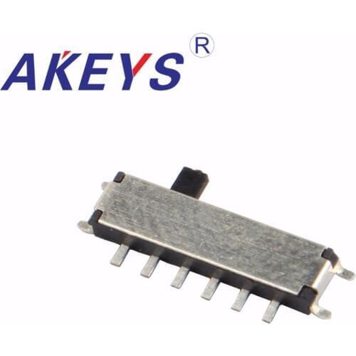20PCS MSKT-14C01 MINI slide switch 1P3T 10 pin SMD SMT mini toggle switches with fixed pin step slide switch