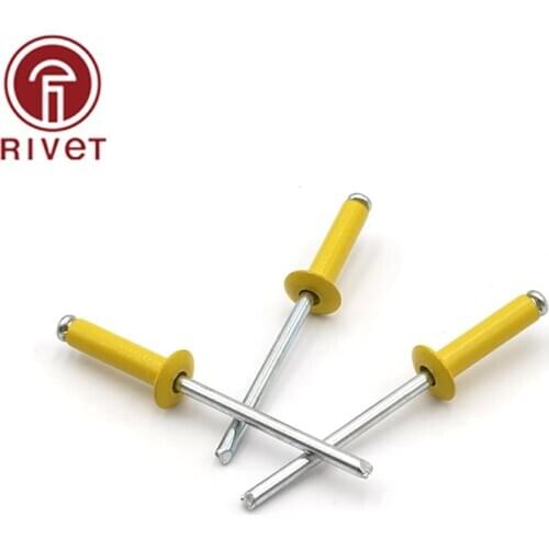 4x6 4x7 4x8 4x9 4x10 4x11 4x12 mm Yellow Aluminium Steel Open Blind Rivet Dome Head Rivets Pulling Rivets Decoration Pop Rivets
