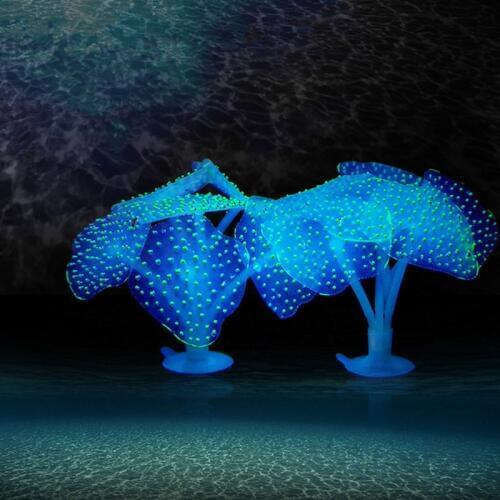 5 Color Silicone Aquarium Artificial Glowing Coral Ornament With Suction Cup Fish Tank Landscaping Coral Flower Decoration