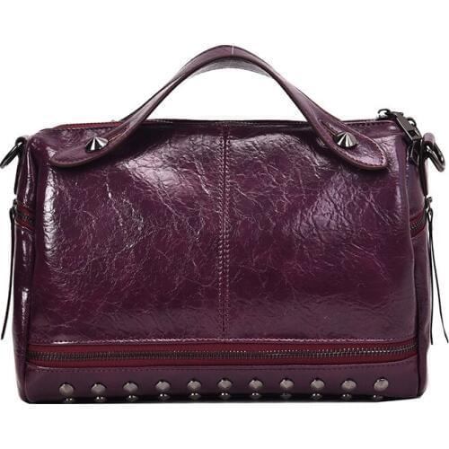 Brand City Womens Shoulder Bag Womens Messenger Bag Rivet Luxury Design Lady Handbag Business Bags for women 2019 girl