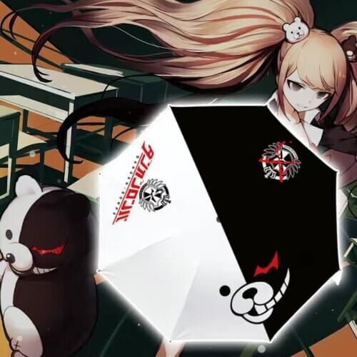 Danganronpa Monokuma Cosplay Kawaii Sunscreen Umbrella Outdoor Street Portable Sunshade Parasol Prop