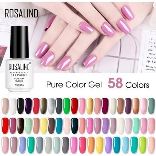 ROSALIND Gel Nail Polish 7ml Semi Permanent UV All For Manicure Hybrid Varnishes For Nail Art Design Top Base Gel