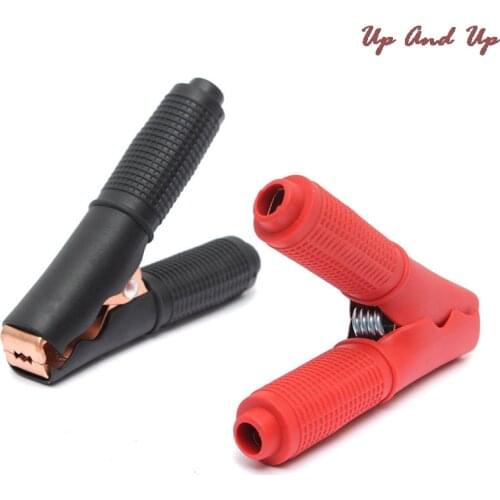 2 PCS High Quality 90mm Red+ Black Car Vehicle Battery Test Alligator Crocodile Clips Clamp Testing
