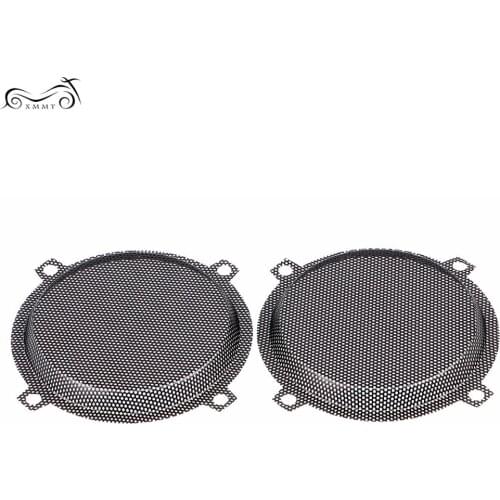 Motorcycle Wired Punched Steel Mesh Speaker Grilles Cover For Harley Electra Glide 5.25" Speaker FLHTCU 1996-2013 Black