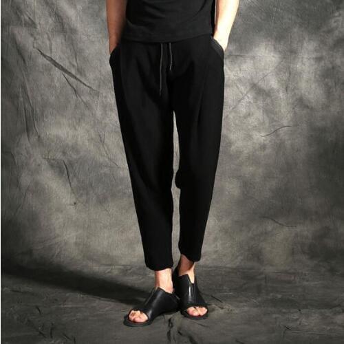 Autumn personality fashion harem pants mens trousers pantalones hombre cargo feet pants for men pantalon homme korean black