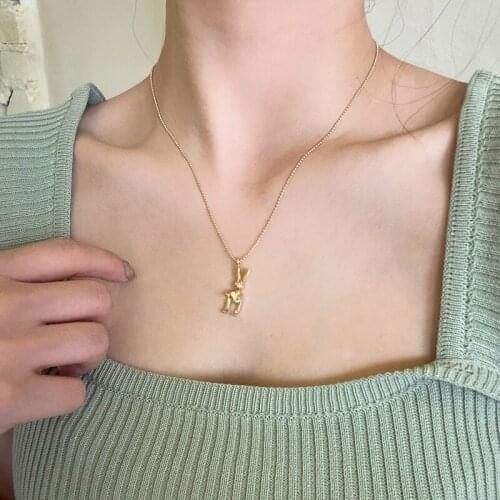 Creative Design Sense Necklace Rabbit Pendant Collarbone Chain Personality Long Choker Accessories for Women