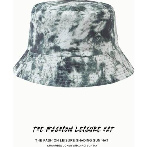 2021 New Fashion Trend 3D Tie-dye Double-sided Wear Bucket Hat for Woman and Man Blue Purple Pink Orange Green Bucket Hat Cap
