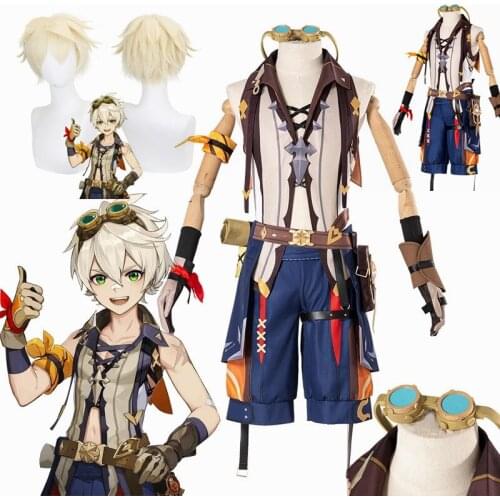 Genshin Impact Cosplay Halloween Bennett Cosplay Wig Bennett Cosplay Shoes Boots Halloween Carnival Cosplay Costume Accessories
