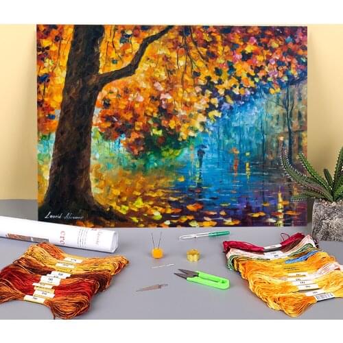 The Judgement Autumn Printed Canvas 11CT Cross Stitch Full Kit Embroidery DMC Threads Handmade Craft Sewing Handiwork Sales