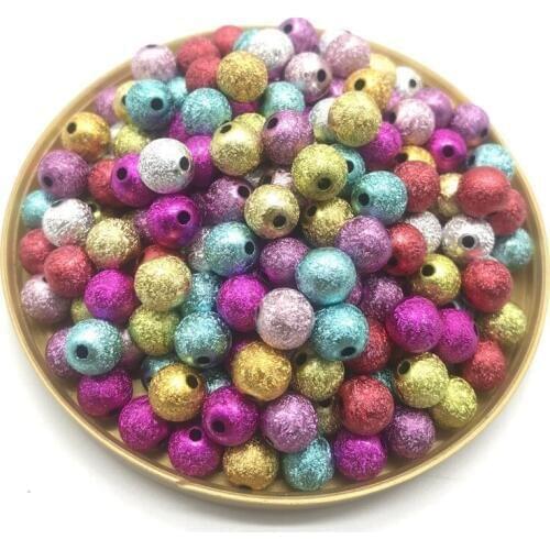 Mixed color acrylic matte beads 4-12mm loose beads gasket jewelry making DIY bracelet necklace