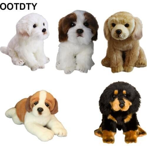 Handmade Simulation Maltese Mastiff Labrador Basset Hound Pomeranian Schnauzer Pembroke Dog Toy Doll Stuffed Plush Animal