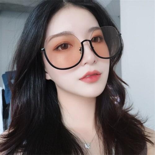 Seemfly Classic Vinatge Half Frame Metal Sunglasses Women Traveling Party Fashion Eyeglasses Female Goggle Eyewear UV400 Shades