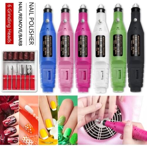 Pen Type Sanding Machine Drill Bit USB Nail Grinder Manicure Dead Skin Toe Nail Drill File Grinder Polisher Manicure Tool