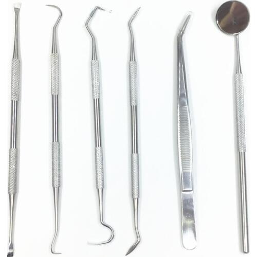 Tartar Scraper Pick Remove Tools Kit Dental Teeth Cleaning Dentistry Stainless Steel Household Odontologia With Dental Mirror