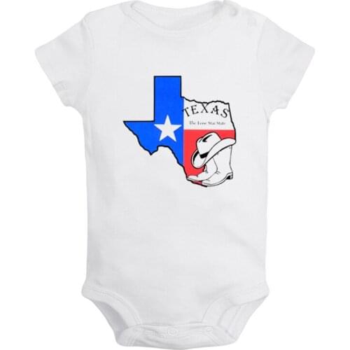 Texas The Lone Star States The End Is Nigh Printed Newborn Baby Girl Boys Clothes Short Sleeve Romper Outfits 100% Cotton