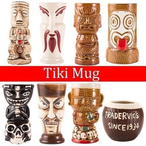 Tiki wine cup personality Hawaiian Cocktail Cup ghost face skull Tiki cup ceramic zombie cup
