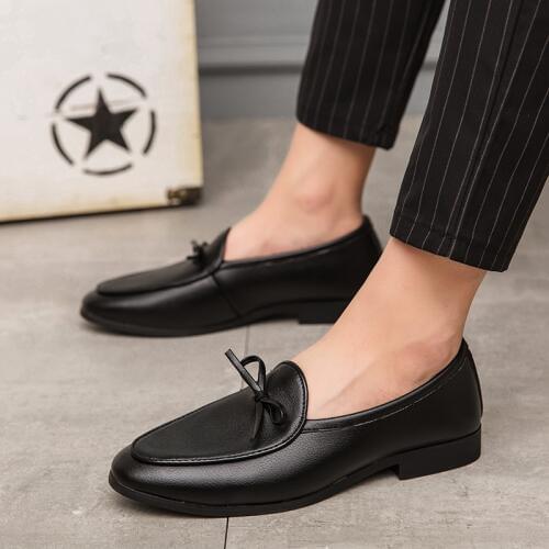 Men Shoes High Quality Genuine Leather Formal Men Loafers Shoes Vintage Tassel Men Slip On Outdoor Oxford Shoes Moccasins Homme