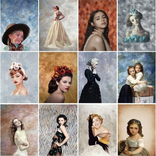 Vintage Gradient Solid Color Photography Backdrops Props Brick Wall Wooden Floor Baby Portrait Photo Backgrounds 210125MB-65