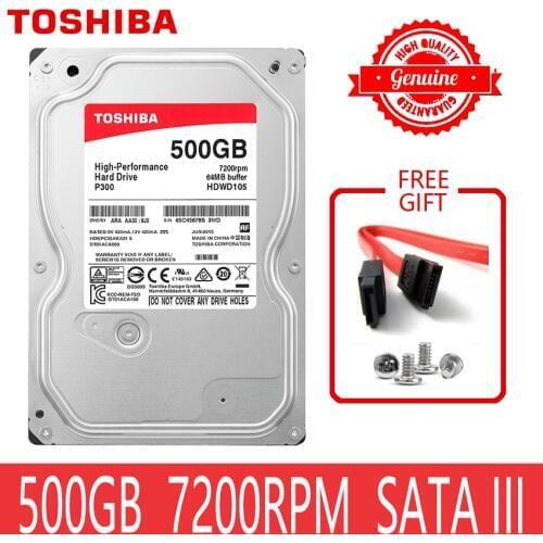 TOSHIBA 500G Internal HDD Hard Drive Disk 500GB HD 7200RPM 64M 3.5" SATA 3 for Desktop PC Computer