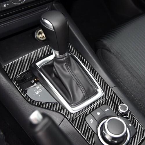 Carbon Fiber Interior Trim Center Console Panel Gear Panel Decoration Fit For Mazda 3 Axela LHD RHD