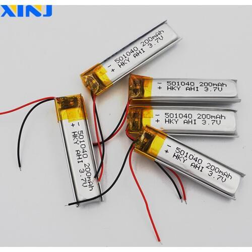 XINJ 5pcs 3.7V 200 mAh 501040 lithium-polymer battery li po cell For DIY MP3 Music player GPS Sat nav car DVC Camera