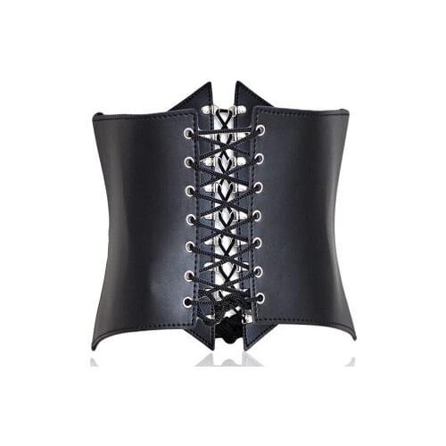 Womens plastic waist binding synthetic leather queen dressing female slaves sm sexy lingerie tight breasts uniform temptation