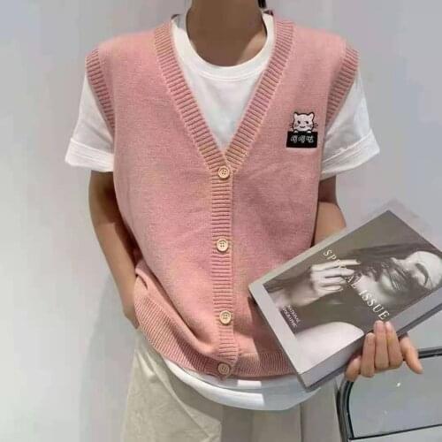 Waistcoat Women Sweater Cardigan 2021 Spring Autumn Vest Sweater Retro Womens Wear Gilet Femme Cadigan Mujer Camisole Sweaters