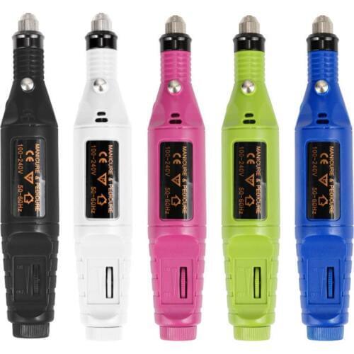 1 Set 6 bit Electric Drill Professional Electric Manicure Machine Nail Drill Pen Pedicure File Nail Shape Nail Art Tool Foot Car