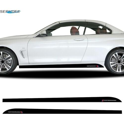 1 Pair M Performance Car Styling Door Side Skirt Stripes Stickers Body Decals For BMW F32 F33 F36 4 Series 435i 428i Accessories