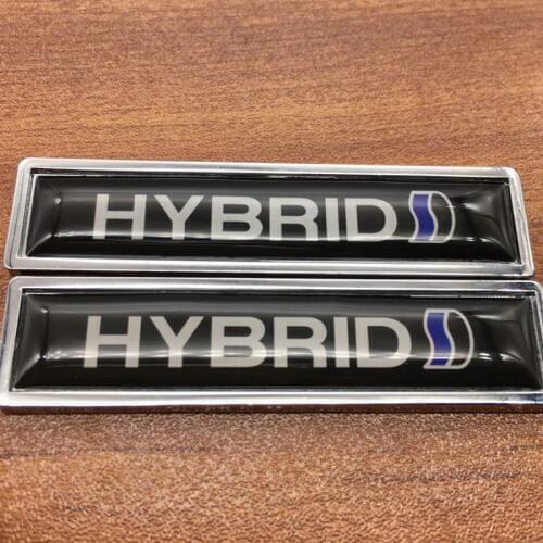 2pcs 3D car Sticker Auto Emblem Refitting Badge Decal For Hybrid Logo Toyota Camry Rav4 Reiz Lexus BMW Audi Honda Accessories