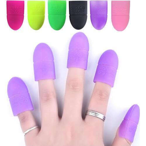 5 Pcs/set Silicone Nail UV Gel Polish Remover Wraps Kits 6 Colors Available Reusable Soak Off Cap Clip Manicure Nail Art Tools