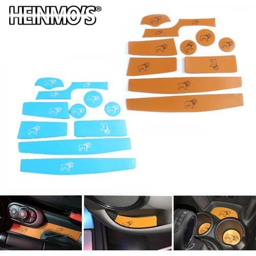 Car Interior Accessories For Mini Cooper F55 PU Leather Door Slot Central Control Anti Slip Cup Holder Coaster For Mini Cooper