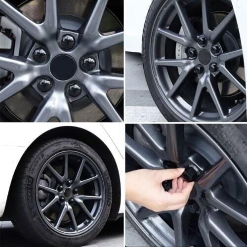 Car Wheel Nut 20Pcs Car Tire Wheel Center Nut Protection Cover Bolt for tesla Model 3 X S Dark Gray