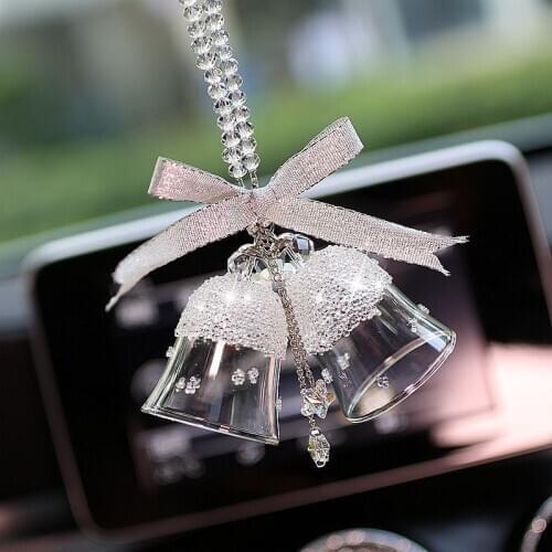 Car Fashion Crystal Wind Chime Decoration Pendant Elegant Feminine Car Accessories Rearview Mirror Pendant