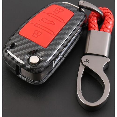 Carbon Fiber Car-Styling Auto Protection Key Shell Cover Case For Audi A3 8L 8P A4 B6 B7 B8 C6 4F RS3 Q3 Q7 TT 8L 8V S3