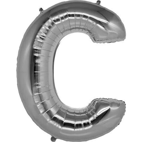 C Letter Foil Balloon Silver Color 40 Inches 435463095