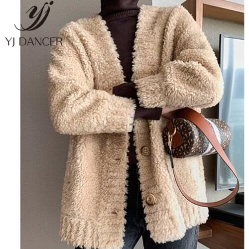 Cardigan Full Wool Short Jacket Women 2019 Winter New Solid Color Loose Thickening Age Reduction Lazy Wind Cardigan NICE043