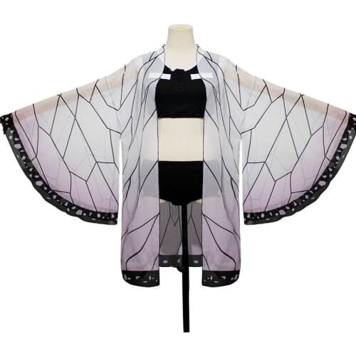 Anime Demon Slayer Swimsuit Kimetsu No Yaiba Swimming Suit Chiffon Kimono Kochou Shinobu Zenitsu Swimwear Nezuko Cosplay CS686