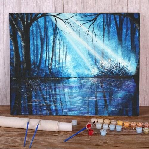 Natural Scenery Blu-rays Paint By Numbers Kit Oil Paints 40*50 Picture By Numbers Photo Handmade For Adults Handiwork For Art