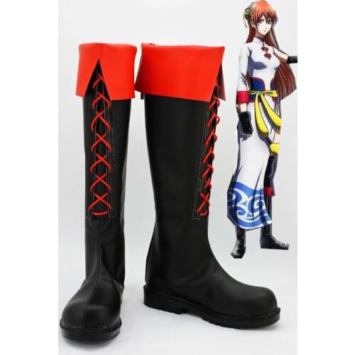 Silver Soul Gintama Kagura Cosplay Shoes Anime Party Boots Tailor-Made
