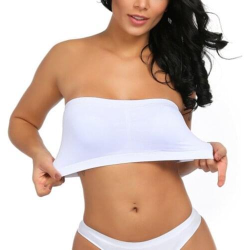 Solid Color Women Brief Sets Strapless Removable Padded Stretchy Female Underwear Set Simple Breathable Transparent Girls Sets