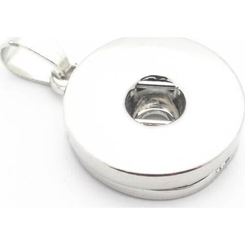 Wholesale 6pcs/lot Metal Snap Jewelry Round Silver Snap Button Pendant Fit 18mm Woman Snap Button Necklaces DIY Jewelry