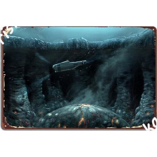 Subnautica Lava Caverns Concept Art Poster Metal Plaque Plaques Wall Pub Mural Customize Tin Sign Poster