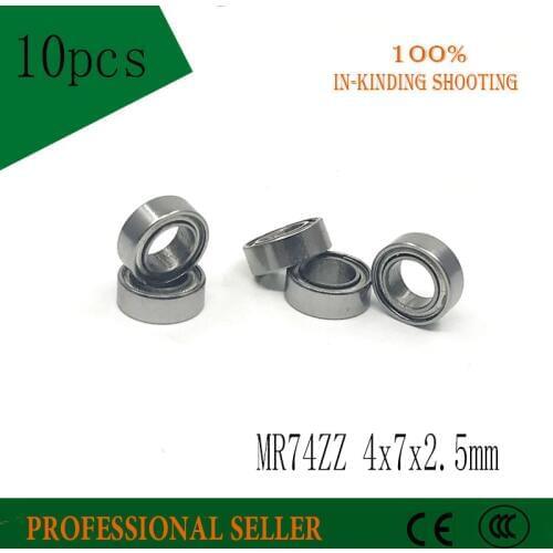 Free shipping 10PCS MR74ZZ 4x7x2.5mm bearing mini bearings ABEC-1 MR74 ZZ 4*7*2.5 deep groove ball bearing L-740ZZ