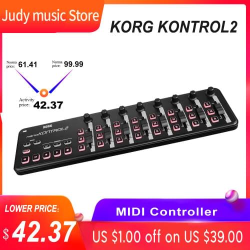 Portable MIDI Control KORG nano KONTROL2 Slim-Line USB Controller MIDI Control Surface with USB Cable
